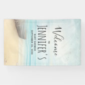 Nautische Beach Scene Baby shower Spandoek (Horizontaal)