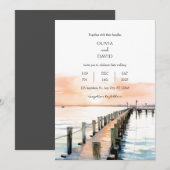 Nautische Beachside Sinaasappel Sky Sunset Pier Br Kaart (Voorkant / Achterkant)