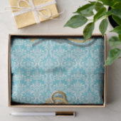 nautische beachy turquoise damask gold anchor tissuepapier (Geschenk)