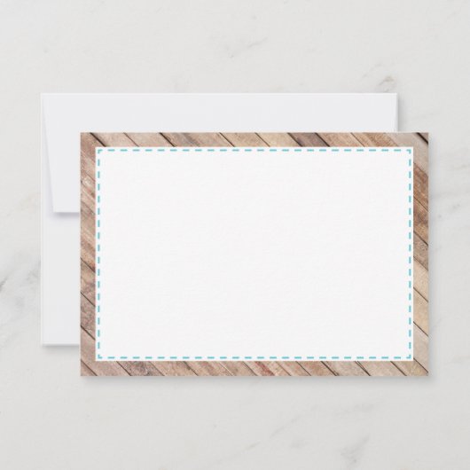 Nautische bedankkaart in Navy Blue en Aqua (Achterkant)