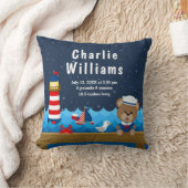 Nautische Beer Jongen Rood Marine Geboorte Statist Kussen (Deken)