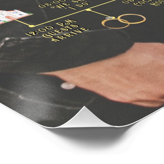 Nautische bestemming bruiloft welkomsttijdlijn perfect poster (Hoek)