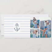 Nautische bestemming Wedding Boarding Pass Ticket Kaart (Achterkant)