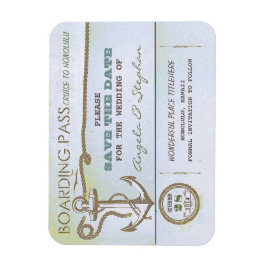 nautische bestemmingsbruiloft met de datummagneet magneet