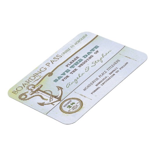 nautische bestemmingsbruiloft met de datummagneet magneet (Linkerzijde)