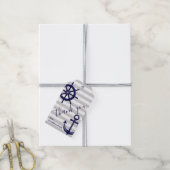 Nautische bevestiging ankerwiel Hartelijk dank Cadeaulabel (Met Touw)