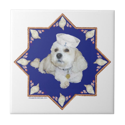 Nautische Bichon Frise Tegeltje (Voorkant)