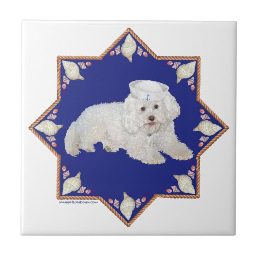 Nautische Bichon Frise Tegeltje (Voorkant)