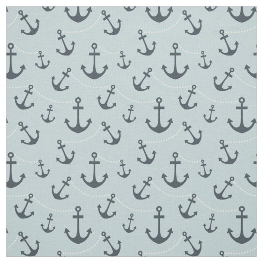 Nautische blauwe ankers stof (Swatch)
