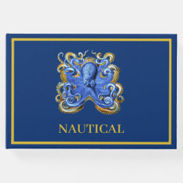 nautische blauwe boot strand huis octopus op maat gastenboek