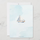 Nautische Blauwe Boot Strand Hutten Jongen Baby sh Kaart (Achterkant)