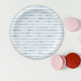 nautische blauwe golf papieren bordje