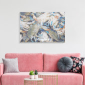Nautische blauwe krab Beach House Canvas Print (Insitu (Woonkamer))