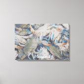 Nautische blauwe krab Beach House Canvas Print (Voorkant)