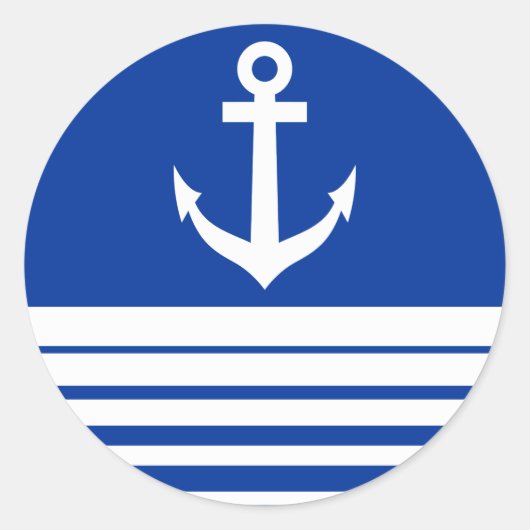 Nautische blauwe stickers met scheepstanker (Voorkant)