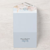 nautische blauwe water schelpen strand bruiloft all in one uitnodiging (Buitenkant)