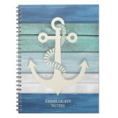 Nautische blauwe witte kleurstof notitieboek (Voorkant)