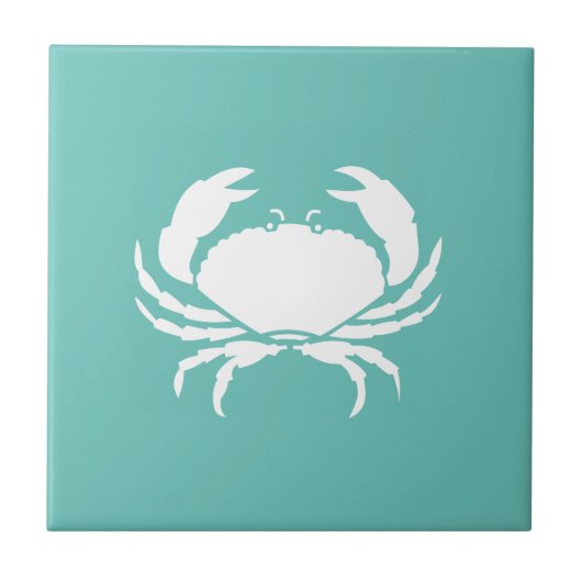 Nautische Blauwgroen Crab Kitchen Backsplash Tegeltje (Voorkant)