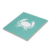 Nautische Blauwgroen Crab Kitchen Backsplash Tegeltje (Zijkant)