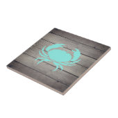 Nautische Blauwgroen krab  Tegeltje (Zijkant)