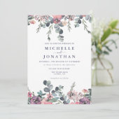 nautische bloemanker bruiloft uitnodiging (Staand voorkant)