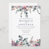 nautische bloemanker bruiloft uitnodiging (Voorkant / Achterkant)