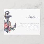 Nautische Bloemen Anker Bruiloft Behuizing Kaart (Voorkant)