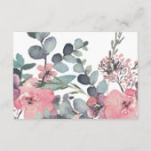 Nautische Bloemen Anker Bruiloft Behuizing Kaart (Achterkant)