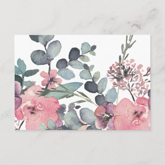 Nautische Bloemen Anker Bruiloft Behuizing Kaart (Achterkant)