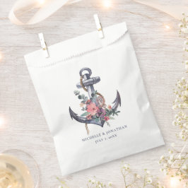 Nautische Bloemen Anker Bruiloft Gift Favor Bag Bedankzakje