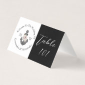 Nautische Bloemen Anker Bruiloft Zwart-wit Kaart (Voorkant)