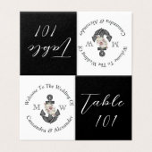 Nautische Bloemen Anker Bruiloft Zwart-wit Kaart (Buitenkant ongevouwen)