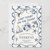 Nautische bloemen en oceaan iconen Bachelorette Kaart (Voorkant)