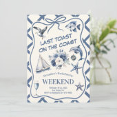 Nautische bloemen en oceaan iconen Bachelorette Kaart (Staand voorkant)