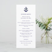 Nautische Bloemen | Marine Bloemanker Trouwmenu Menu (Staand voorkant)