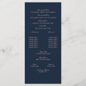 Nautische Blush en Navy Blue bruiloft programma Programmakaart (Achterkant)