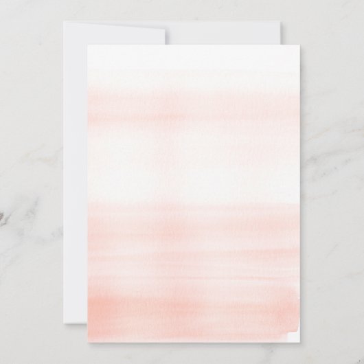 Nautische Blush en Navy Waterverf Bruiloft Kaart (Achterkant)