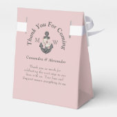 Nautische Blush Roze Bloemen Anker Bruiloft Bedankdoosjes (Achterkant)