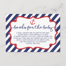 Nautische boeken voor Baby Insert Kaart Navy Anker