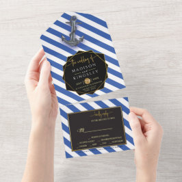 Nautische Boot Anker Fabulous Zeilbruiloft All In One Uitnodiging