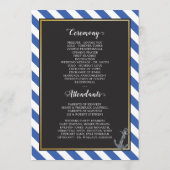 Nautische Boot Anker Fabulous Zeilbruiloft Programmakaart (Achterkant)