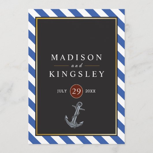 Nautische Boot Anker Fabulous Zeilbruiloft Programmakaart (Voorkant)