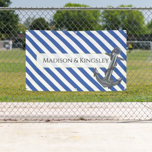 Nautische Boot Anker Fabulous Zeilbruiloft Spandoek (Insitu)