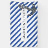 Nautische Boot Anker Fabulous Zeilbruiloft Spandoek (Verticaal)