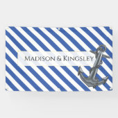 Nautische Boot Anker Fabulous Zeilbruiloft Spandoek (Horizontaal)