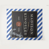 Nautische Boot Anker Fabulous Zeilbruiloft Wandkleed (Voorkant (horizontaal))