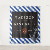 Nautische Boot Anker Fabulous Zeilbruiloft Wandkleed (Voorkant)