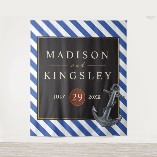 Nautische Boot Anker Fabulous Zeilbruiloft Wandkleed (Voorkant)