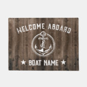 Nautische Boot Anker  Hout Welkom aan boord Deurmat (Voorkant)
