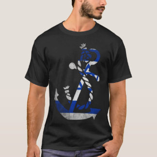 Nautische boot anker Israël Israëlische vlag oceaa T-shirt